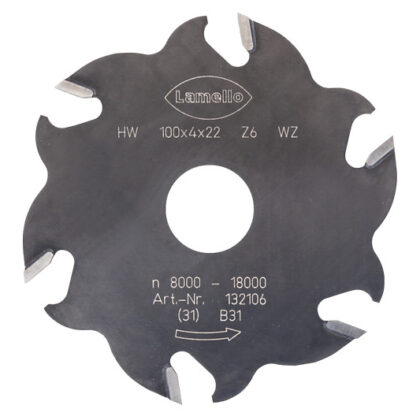 Fresa de ranurado para Classic X, HW (metal duro), Ø100x4xØ22mm, Z6 con dientes alternos