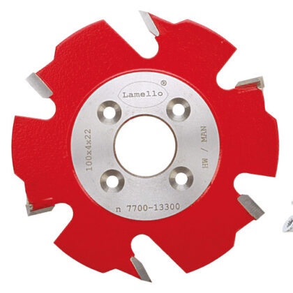 Fresa de ranurado p. engalletadora precortadora HW, Ø100x 4xØ22mm, Z2+4 precortadores. 4 NL. con cubo