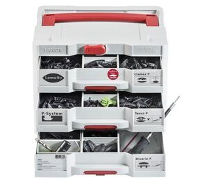 P-System gama de elementos de ensamble profesional. en sortainer