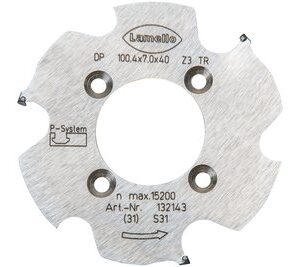 P-System fresa CNC, DP (diamante), Ø100.4x7xØ40 mm, Z3, NL 4xØ5.5xØ52 mm