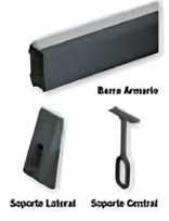 BARRA ARMARIO RECTANGULAR ANTRACITA 3 M